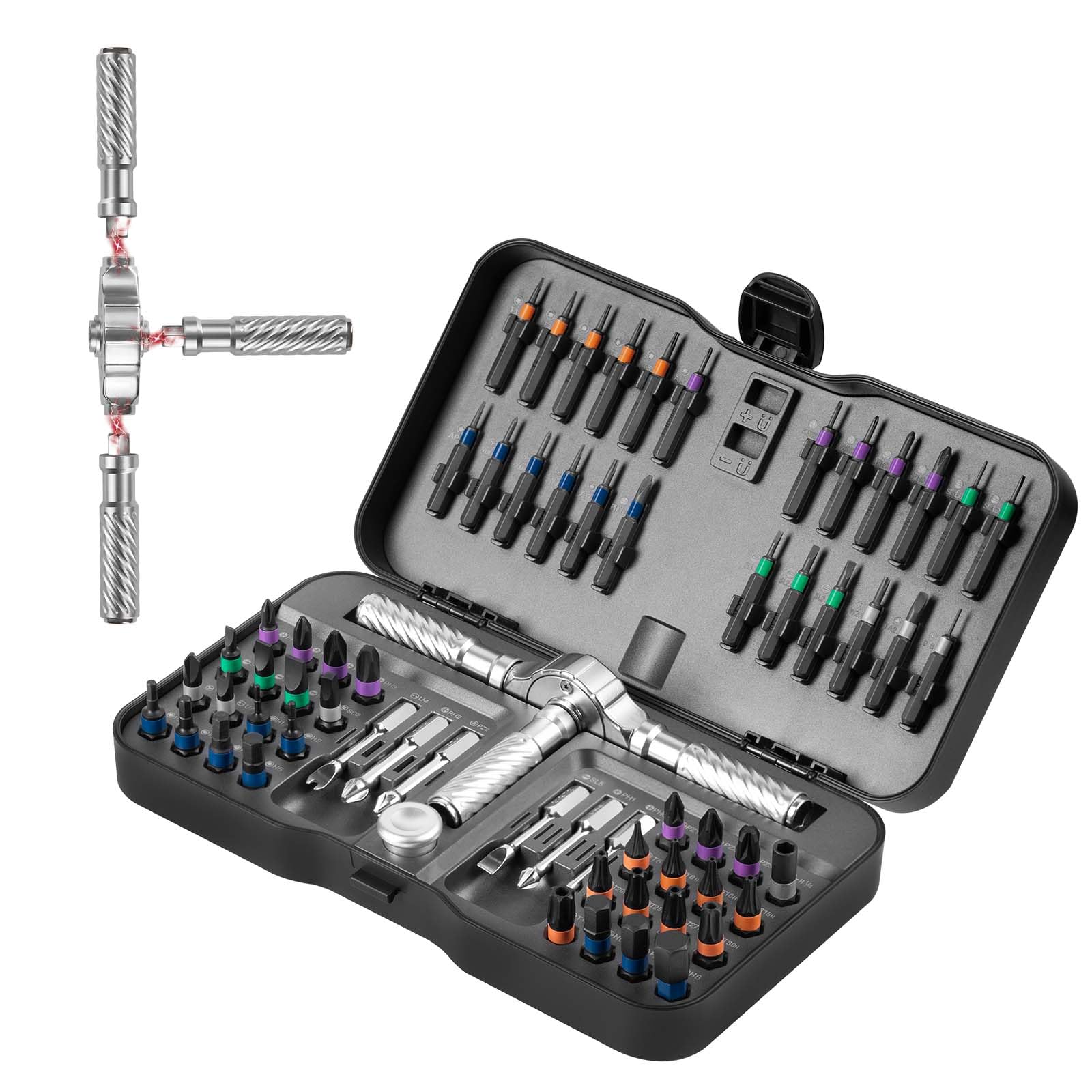 VMAN 66 in 1 Ratchet Screwdriver Set | S2 Steel Magnetic DIY Tool Kit
