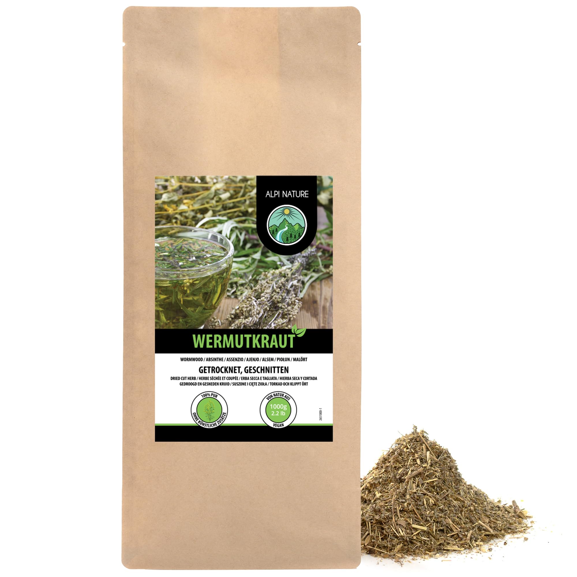 Alpi Nature Wormwood Tea – 1kg Loose Leaf Gently Dried Herbal Tea