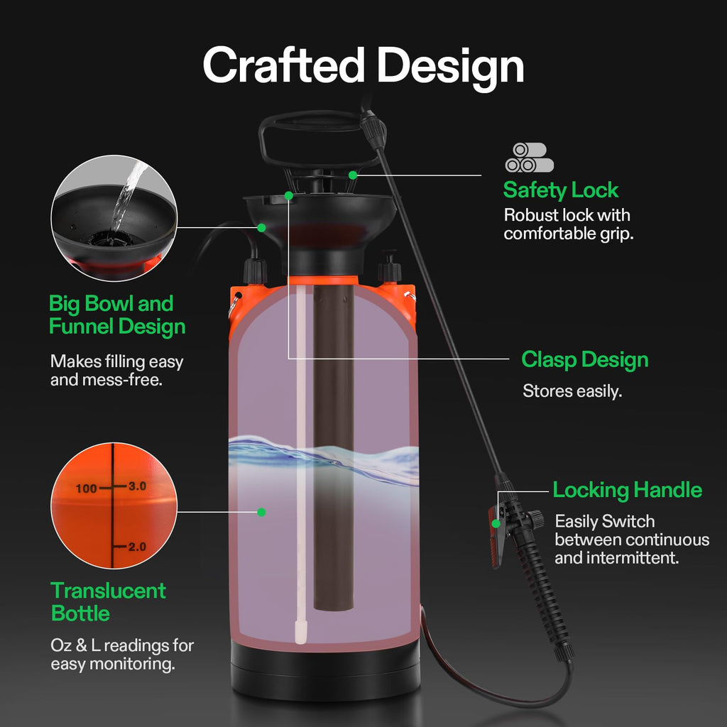 VIVOSUN 8L Pump Pressure Sprayer | 2 Gallon Garden Water Spray Bottle