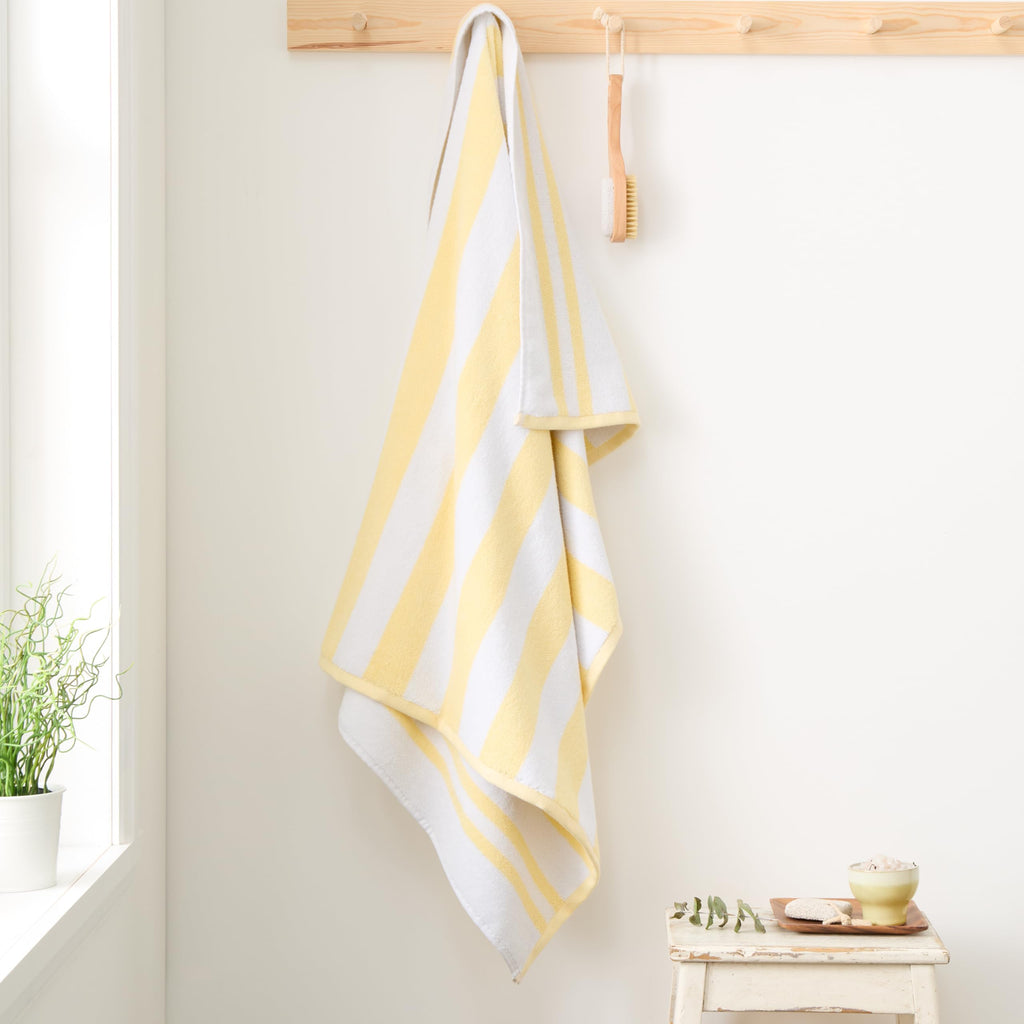 Bianca Reversible Stripe 50x90cm Cotton Jacquard Hand Towel Yellow - image 1