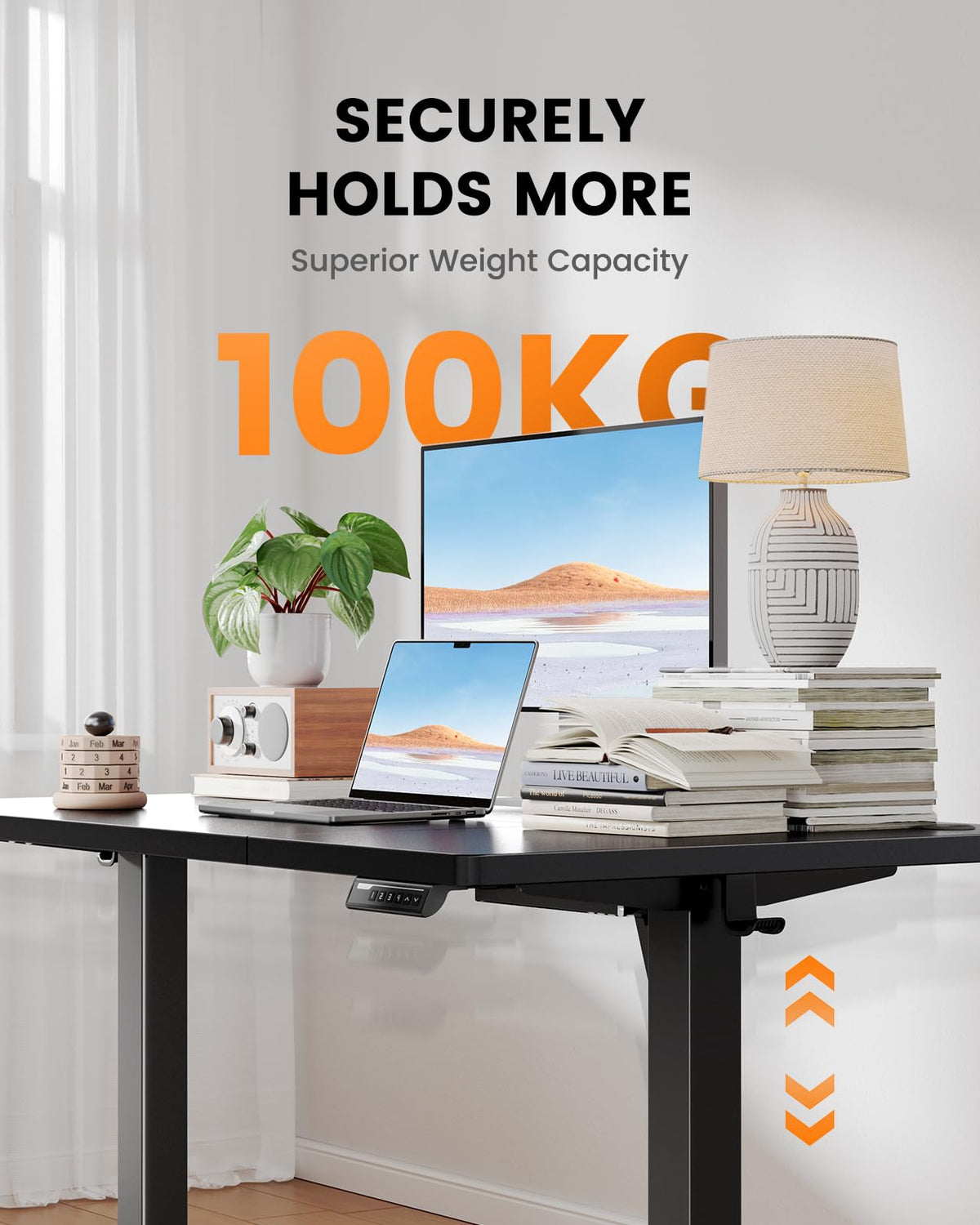 ErGear Electric Standing Desk 140x80cm, 100kg Load Capacity - image 2