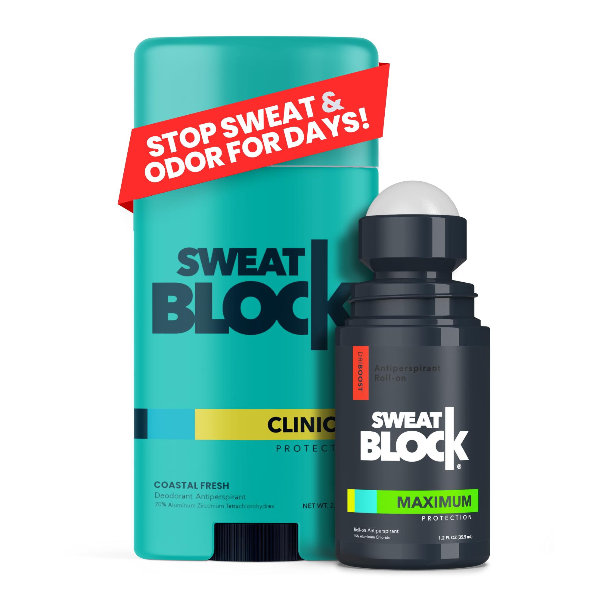 SweatBlock Max Clinical Antiperspirant & Deodorant System for Hyperhidrosis