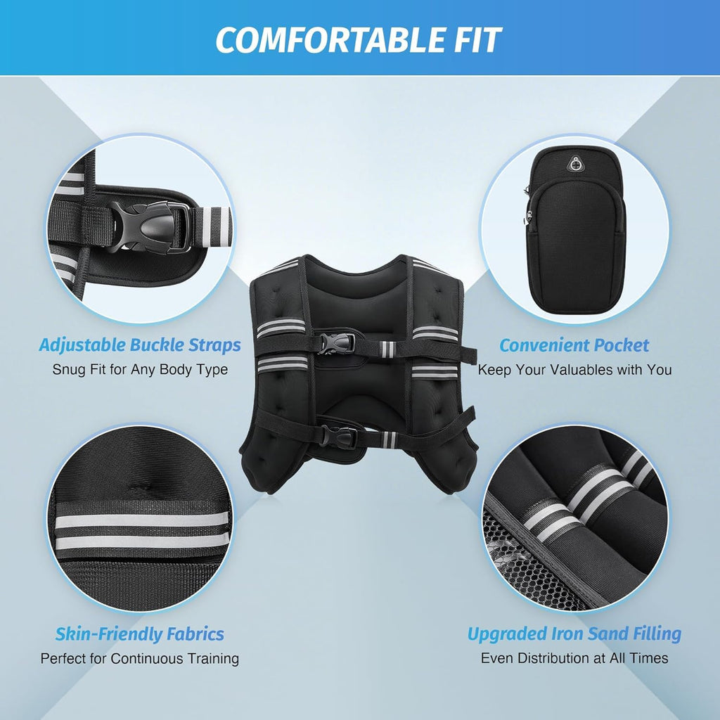 Zelus 11kg Weighted Vest – Adjustable Neoprene Strength Training Gear