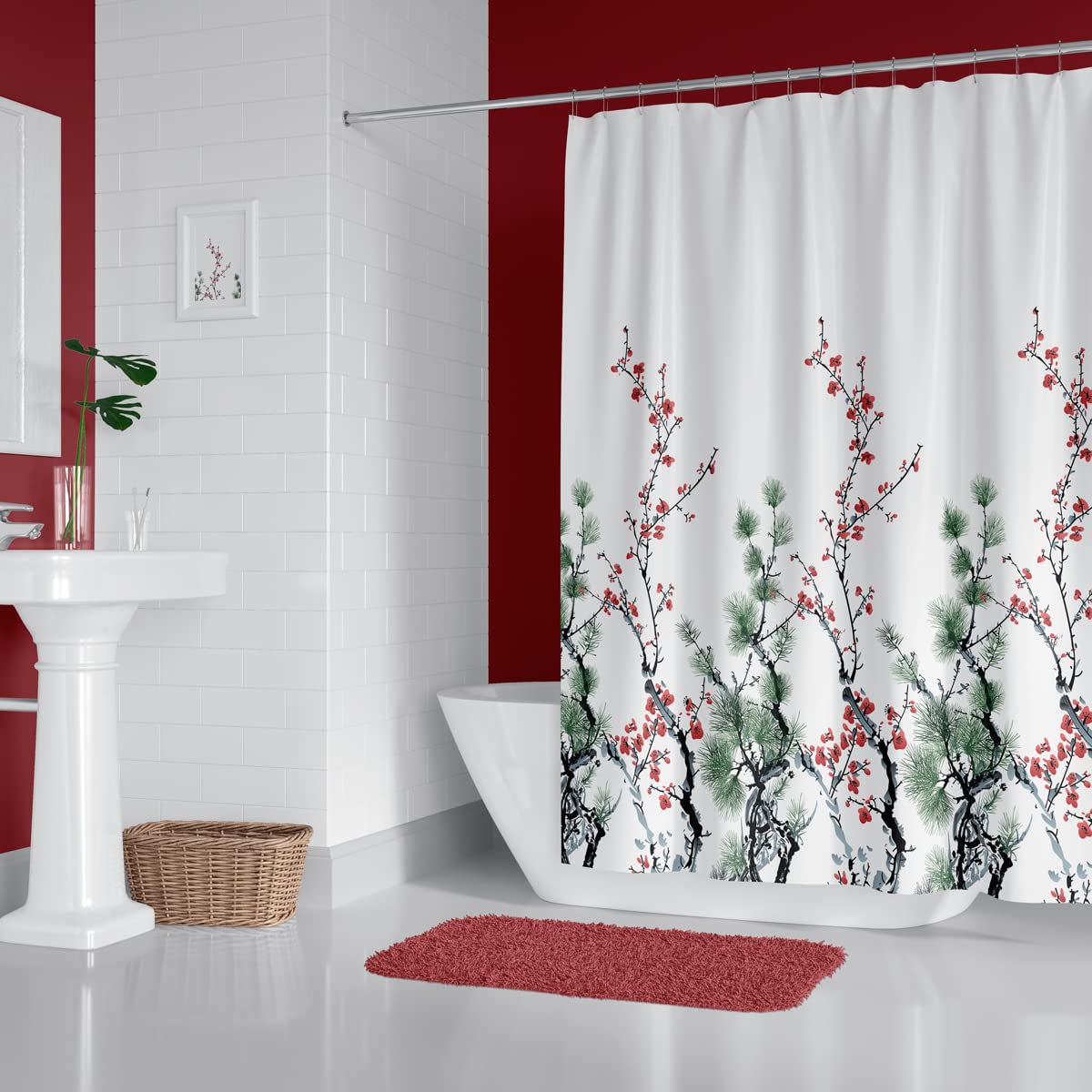 Andija Waterproof Shower Curtain | Anti-Mould Polyester Fabric | 180x200cm