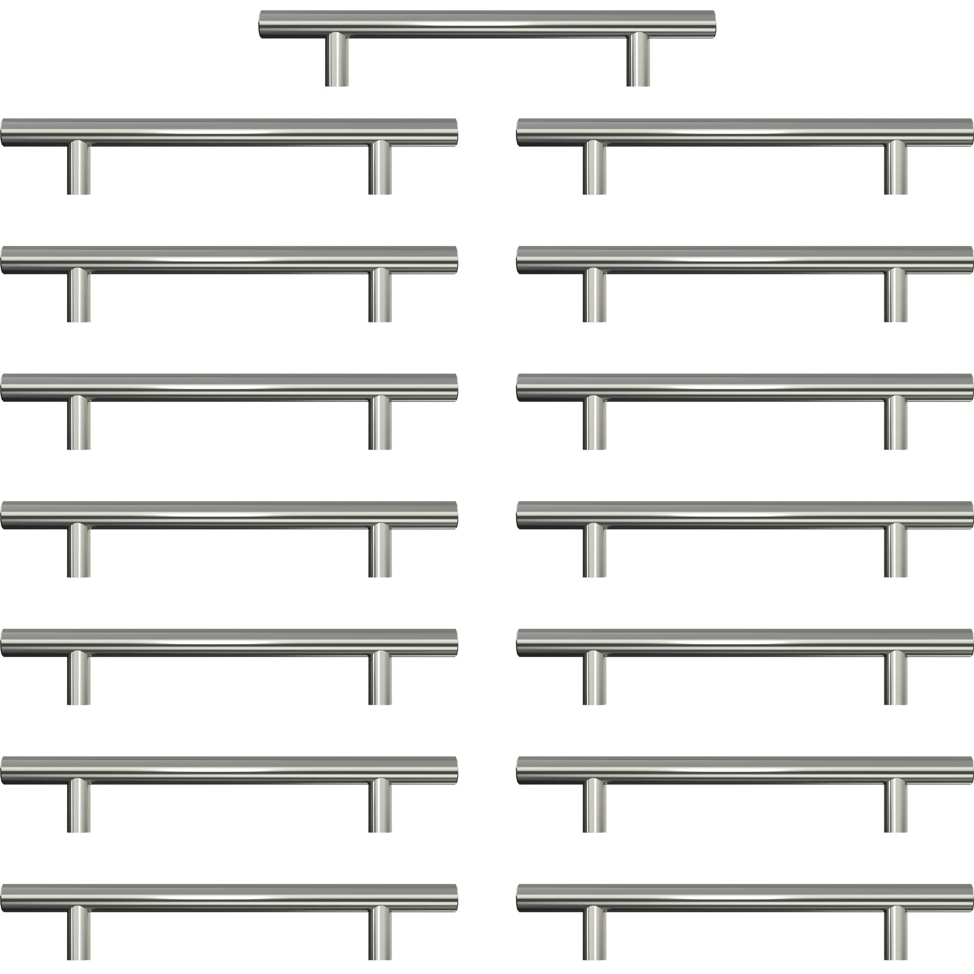 AwmnSrman Brushed Stainless Steel Kitchen Cupboard Handles - 15 Pack