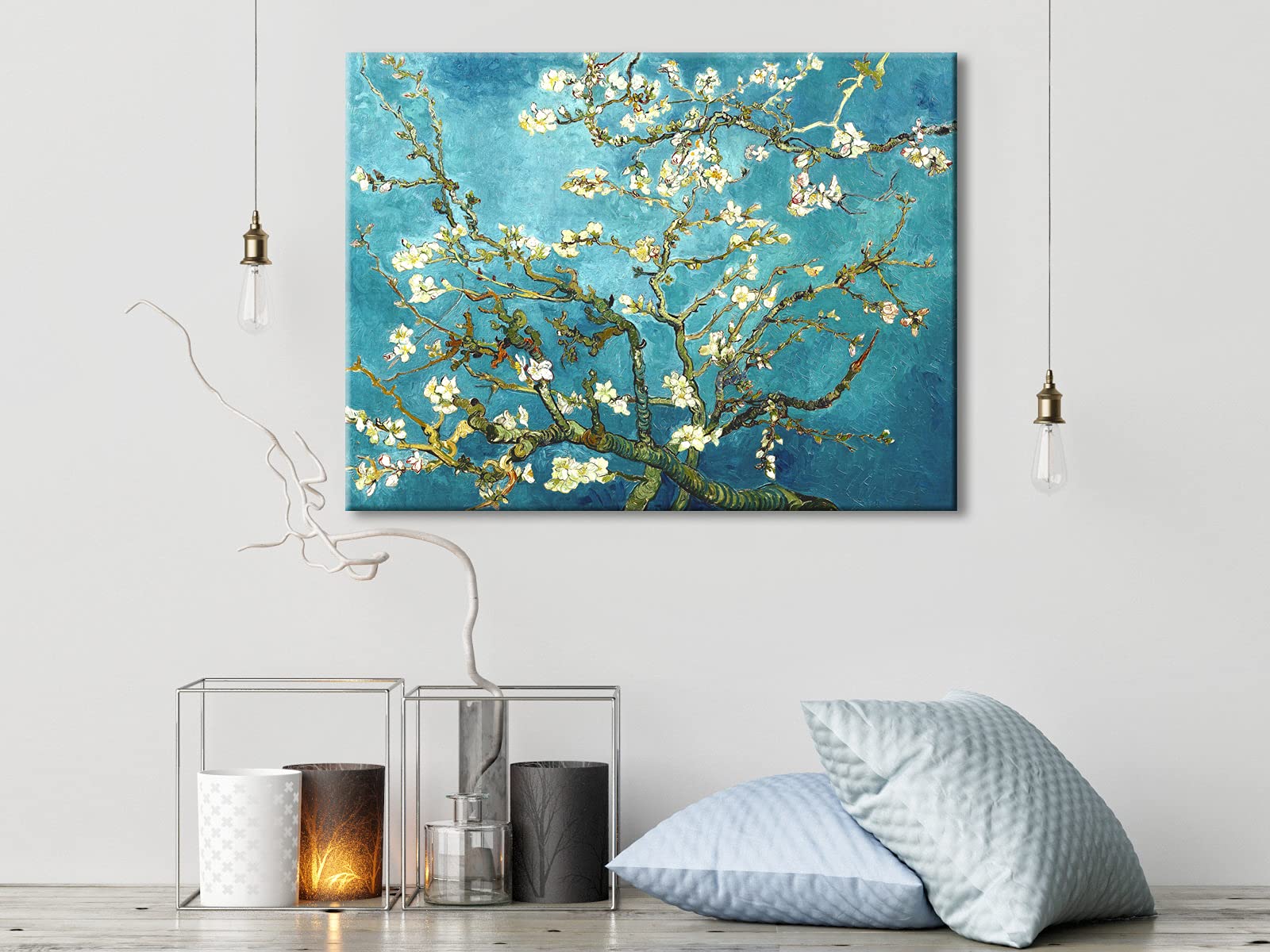Jolof Store Van Gogh Almond Blossom Canvas Wall Art – Blue Floral Print