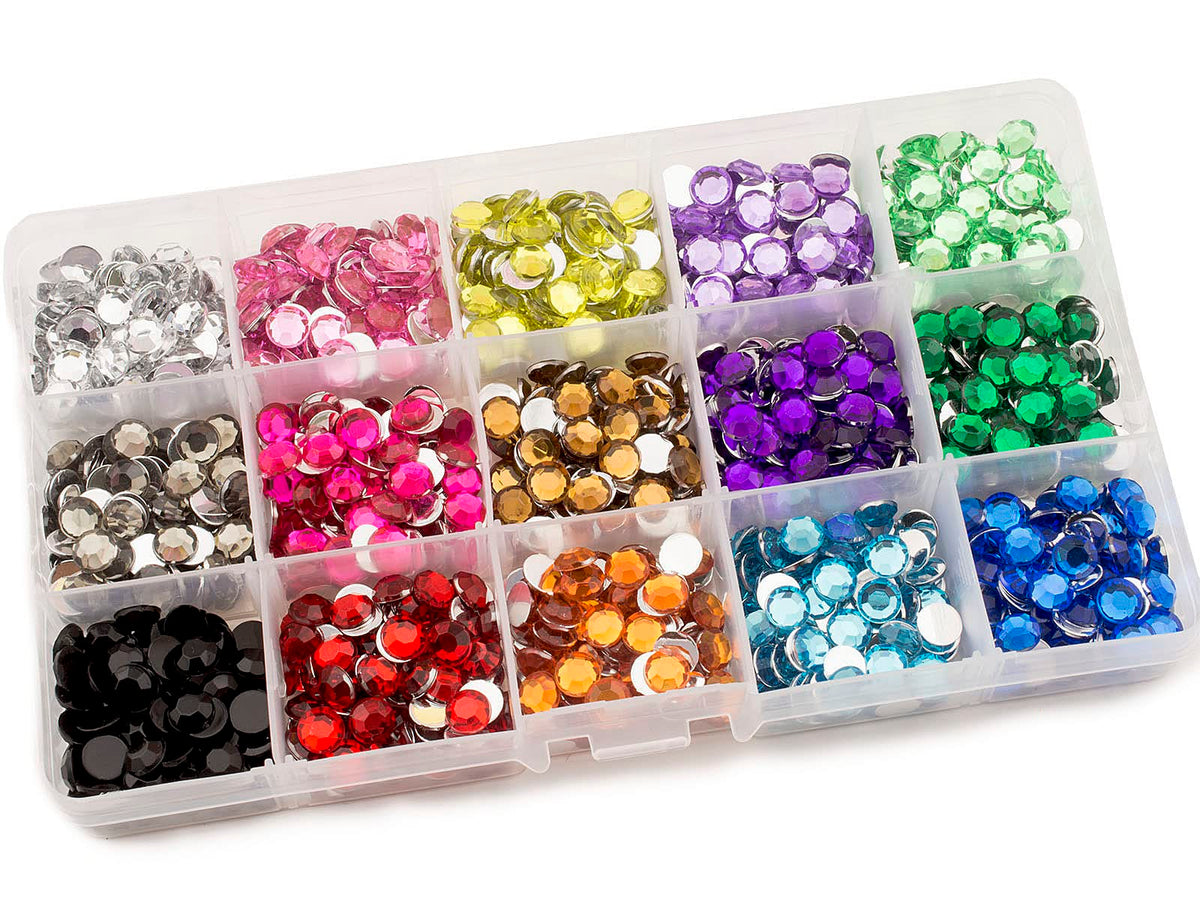 Summer-Ray 7mm Assorted Colour Rhinestones In Storage Box Value Pack N703