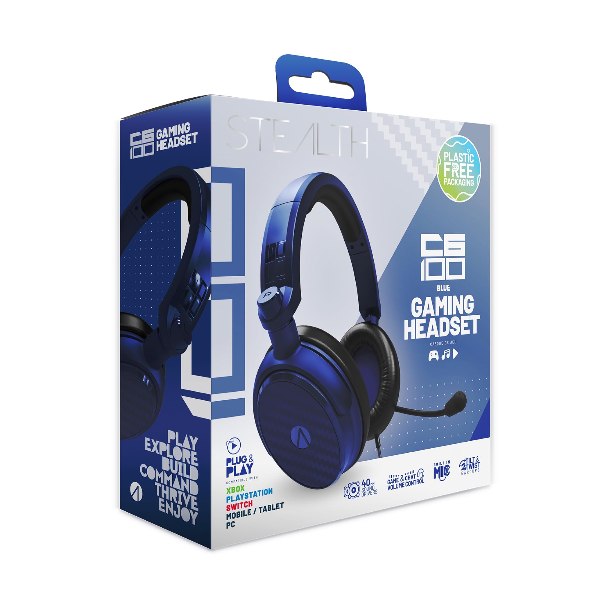 Stealth C6-100 Wired Gaming Headset for Consoles – Matte Blue
