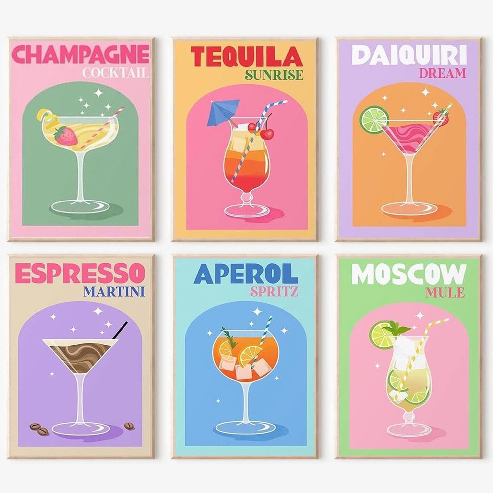 JATOK 6 Pack Paint by Numbers for Adults - DIY Acrylic Canvas Art Kit