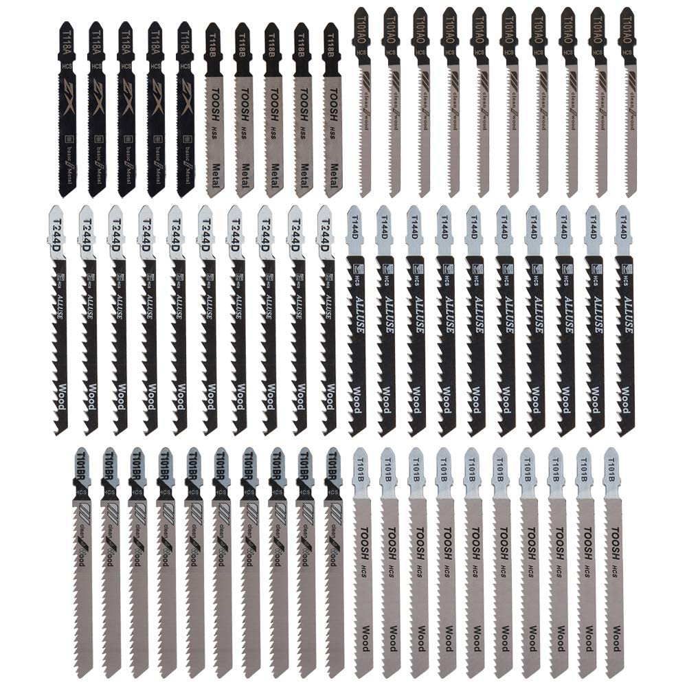 Jolof Store 60Pcs T-Shank Jigsaw Blades Set for Wood and Metal