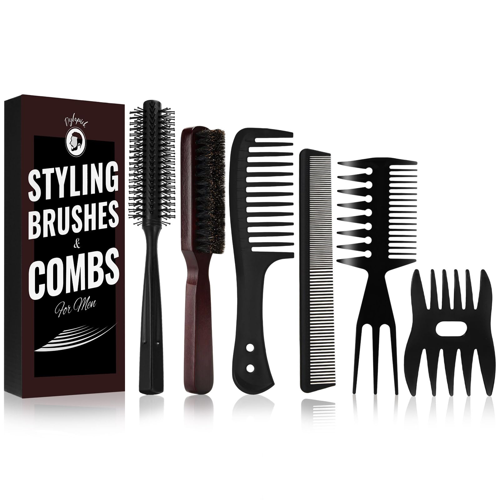 Men's Grooming Kit – Boar Bristle Beard Brush and Hair Comb Set