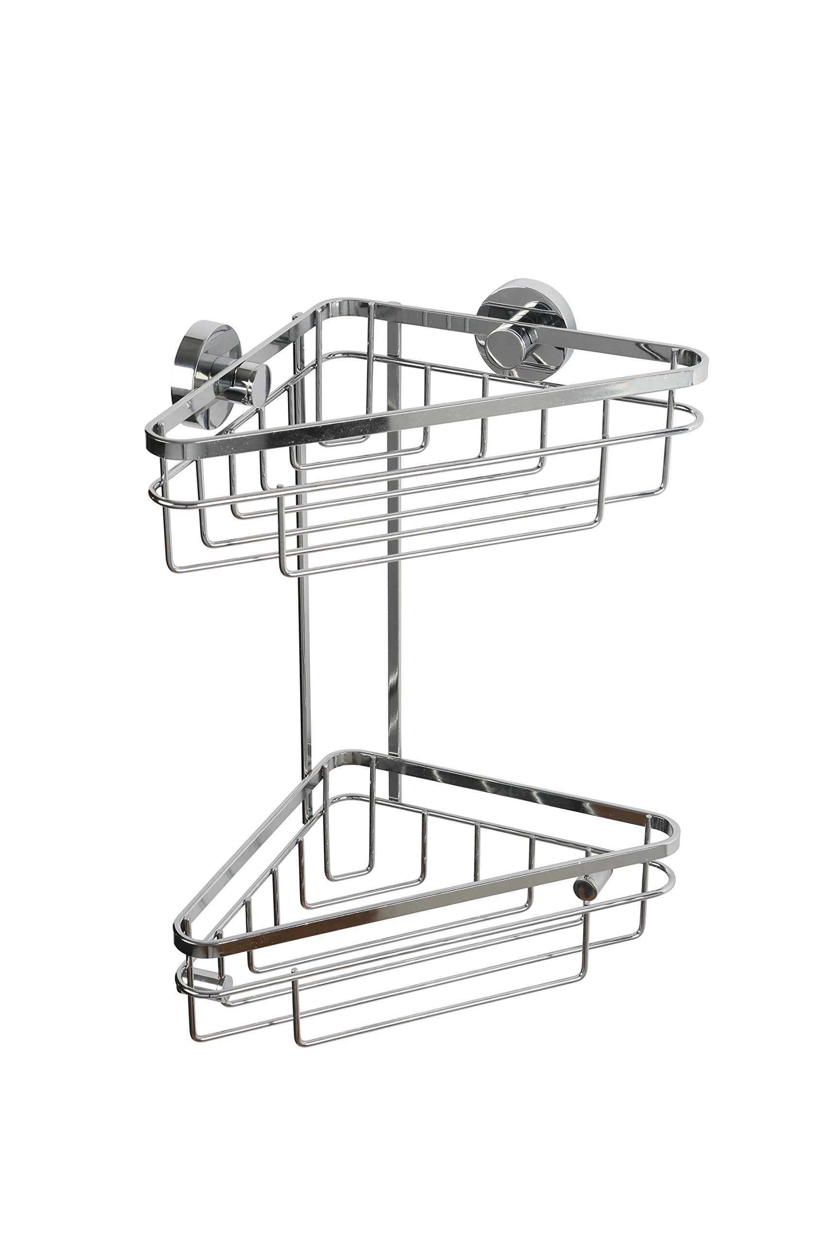 Croydex Brockham 2-Tier Corner Shower Caddy – Rust Resistant Chrome Steel