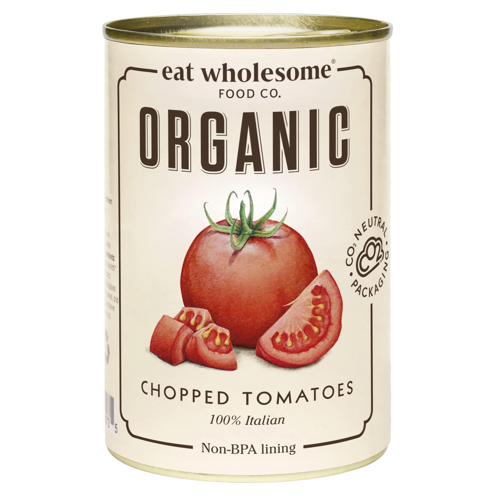 Eat Wholesome Organic Chopped Tomatoes – No Added Salt (Pack of 12)