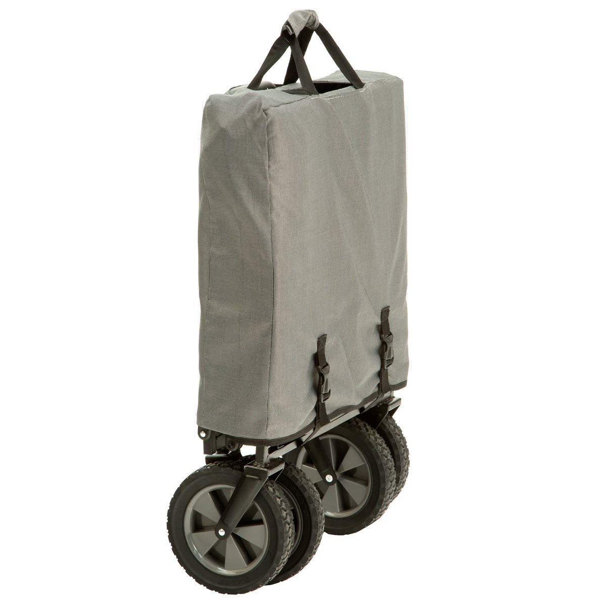 MacSports Collapsible Utility Wagon with Folding Table & Cup Holders, Gray