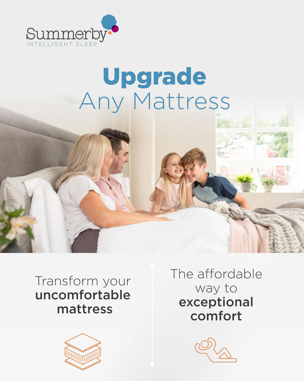Summerby Sleep Small Double Memory Foam Mattress Topper | 120x190cm