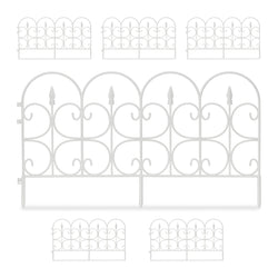 Plastic Flowerbed Fence | 4m Ornate Garden Lawn Edging, White