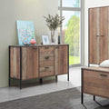 Timber Art Design UK Rustic Oak Sideboard – 2 Door 3 Drawer Cabinet