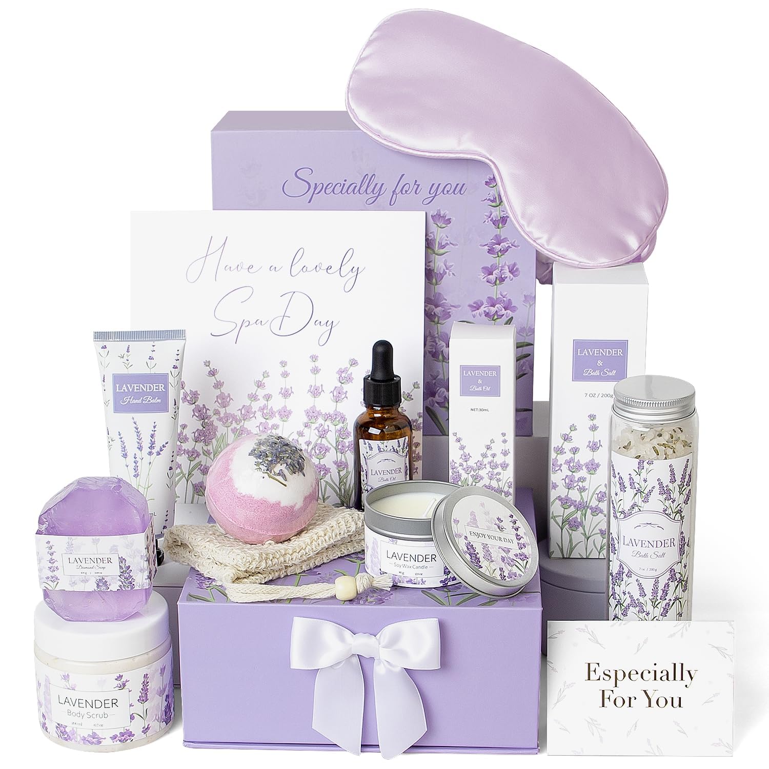 Lavender Spa Gift Set | 11-Piece Relaxing Bath & Body Kit