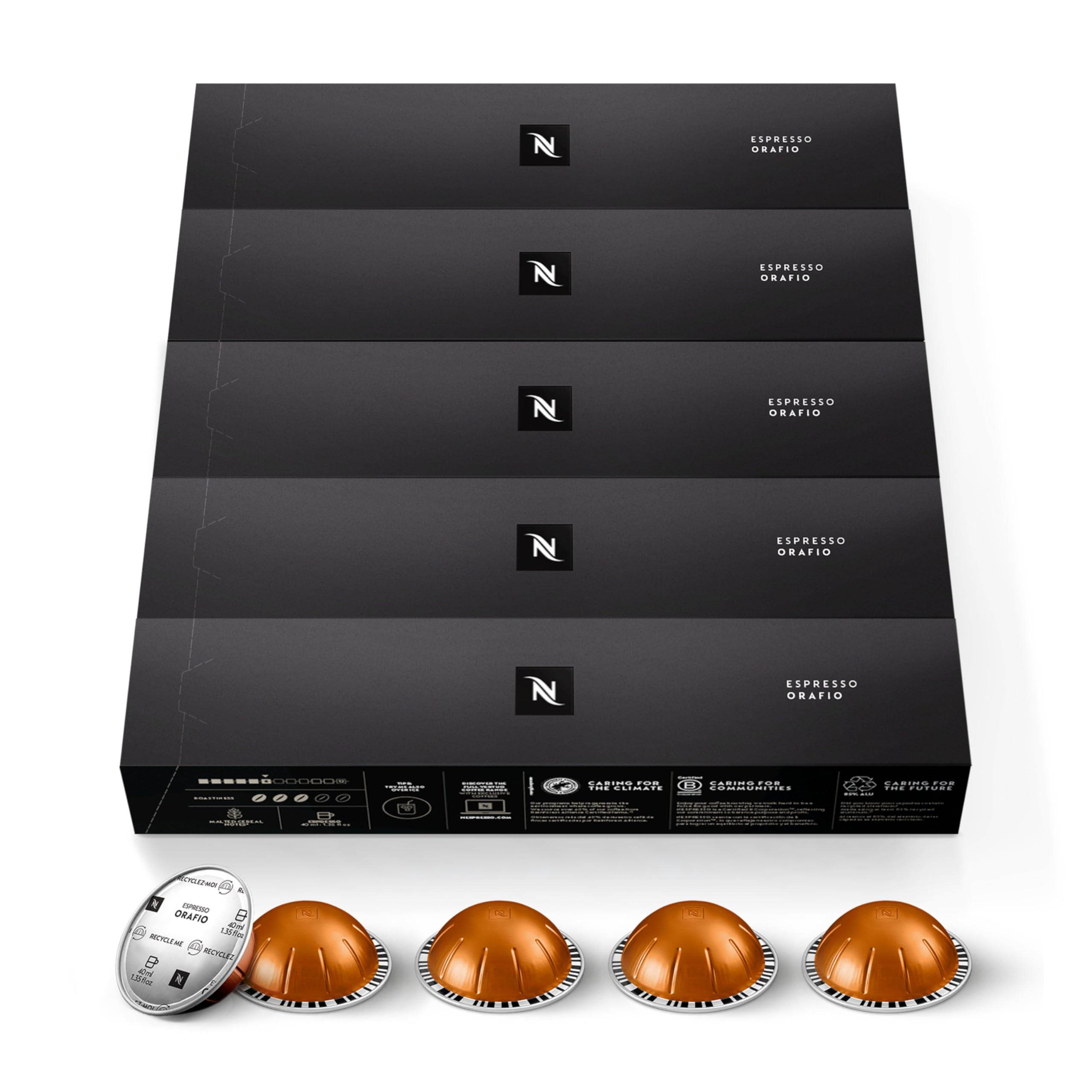 Nespresso Vertuo Orafio Espresso Pods – Medium Roast, 50-Count