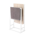 Smusei 2-Tier Freestanding Bath Towel Stand - White Metal Storage Rack