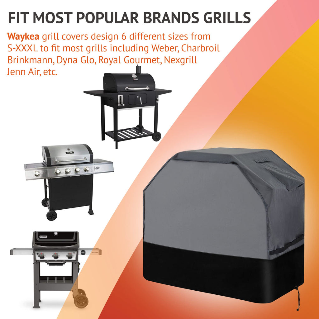Waykea Heavy Duty Grill Cover - 600D Oxford Waterproof BBQ Cover, 155cm