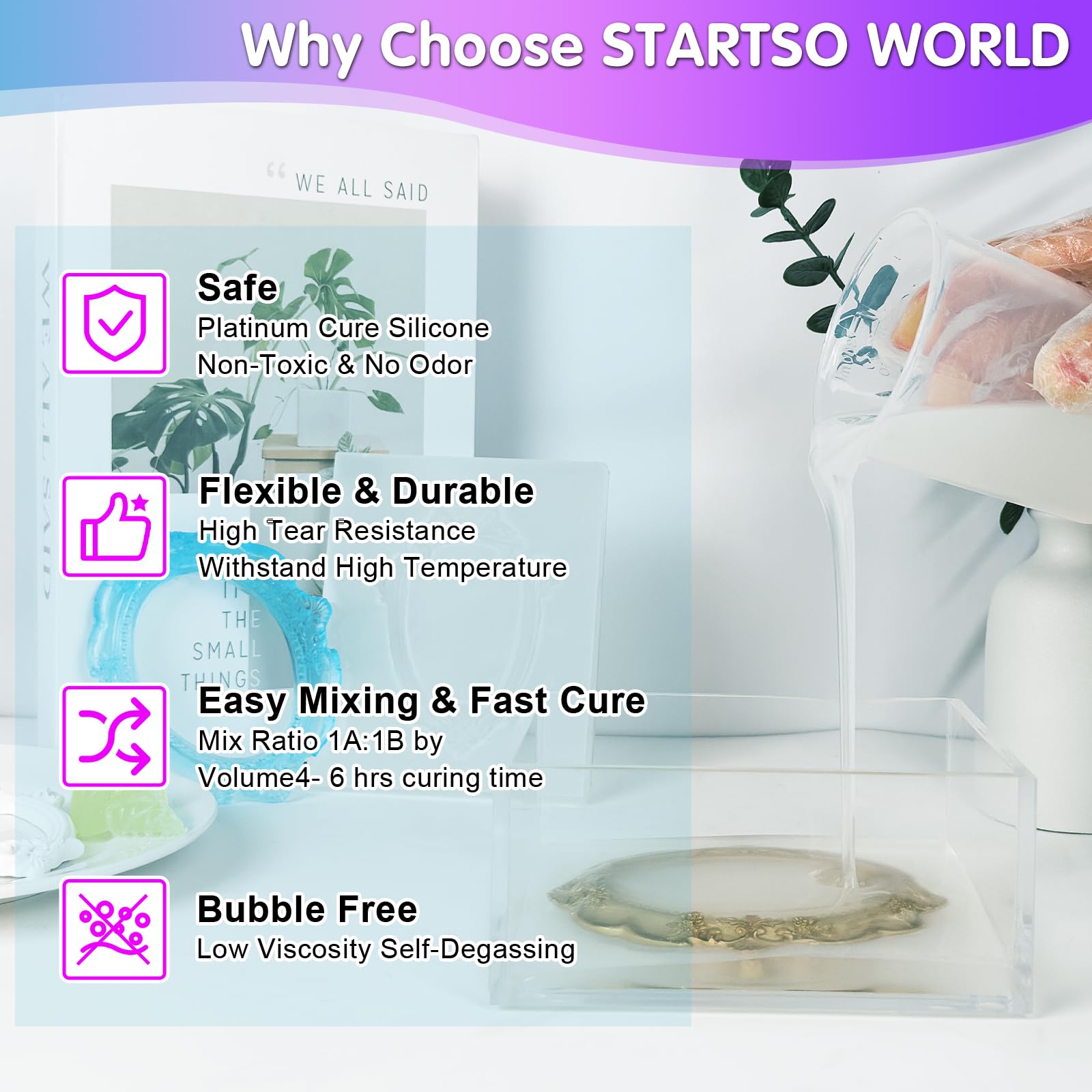 STARTSO WORLD Silicone Mold Making Kit - 80oz Food Safe Platinum Rubber