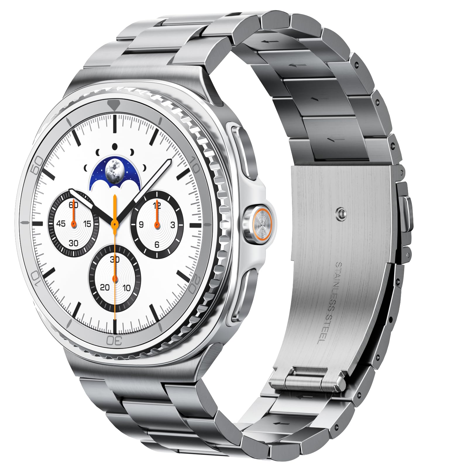 SPGUARD Stainless Steel Metal Band for Samsung Galaxy Watch 8 – Silver