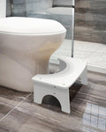 RayLove 6.5 Inch Bamboo Toilet Stool | Non-Slip Bathroom Poop Stool - White