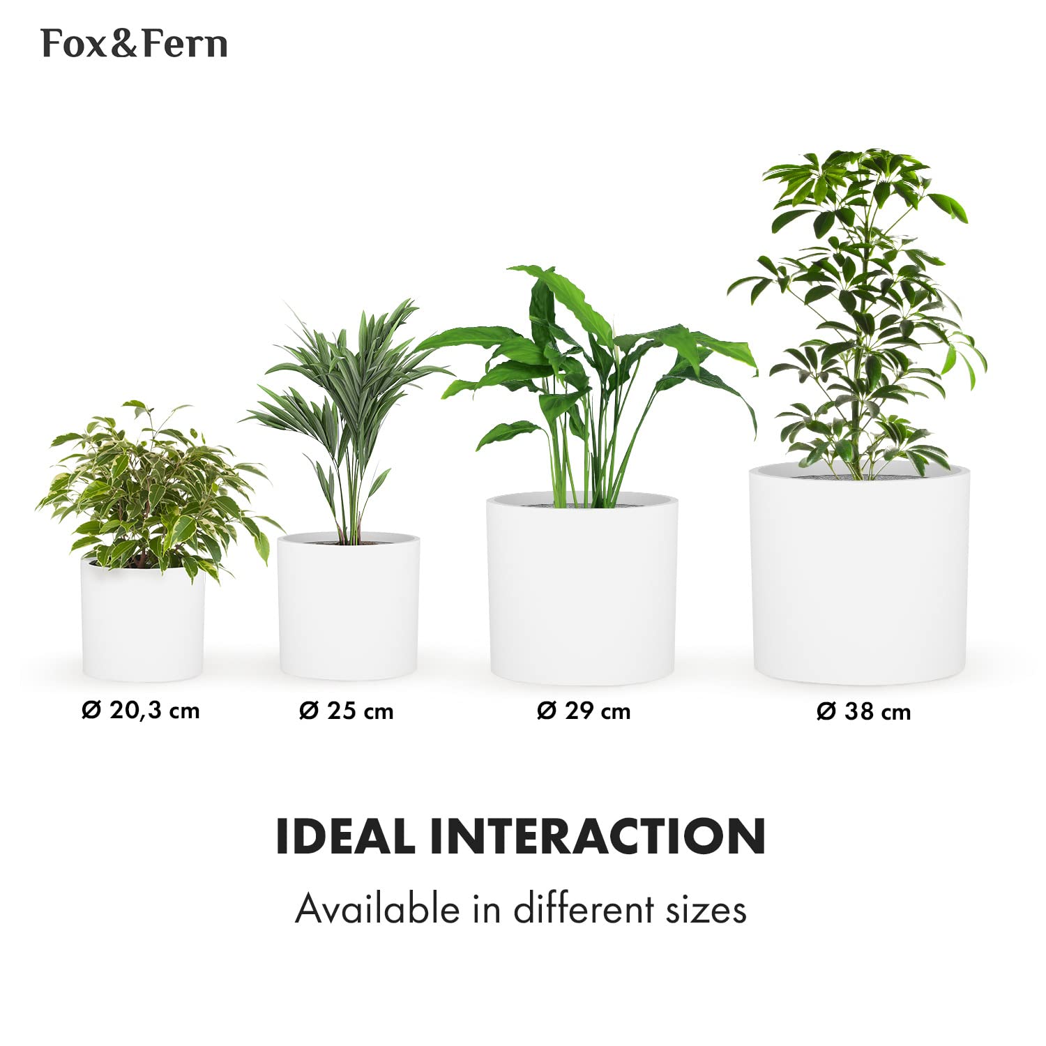 Fox & Fern Fiberstone Plant Pot – 8 Inch Modern Indoor Outdoor Planter