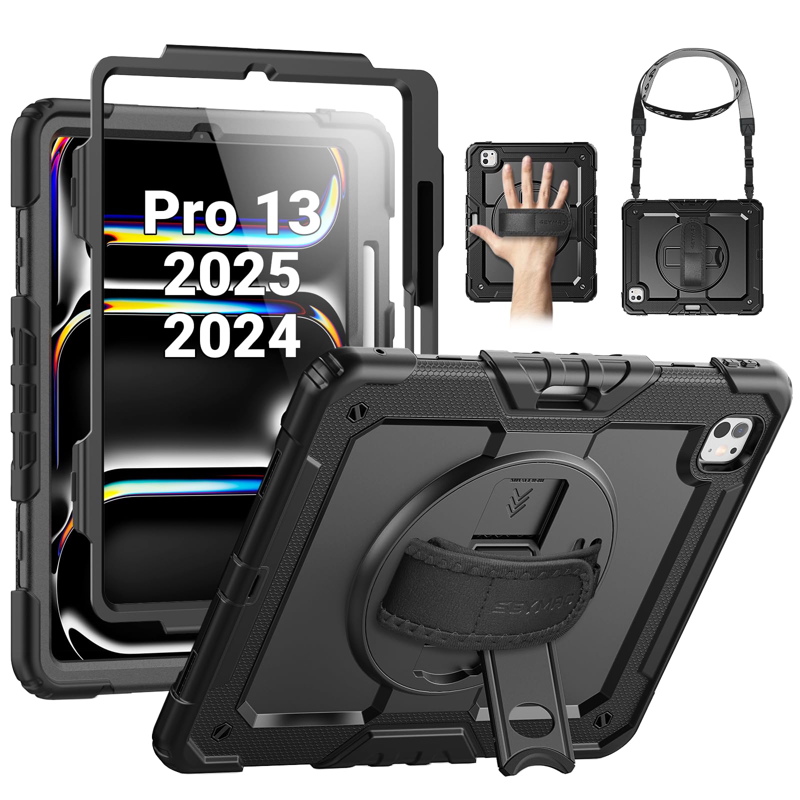 SEYMAC iPad Pro 13 inch Case (2024/2025) – Shockproof Rotating Stand