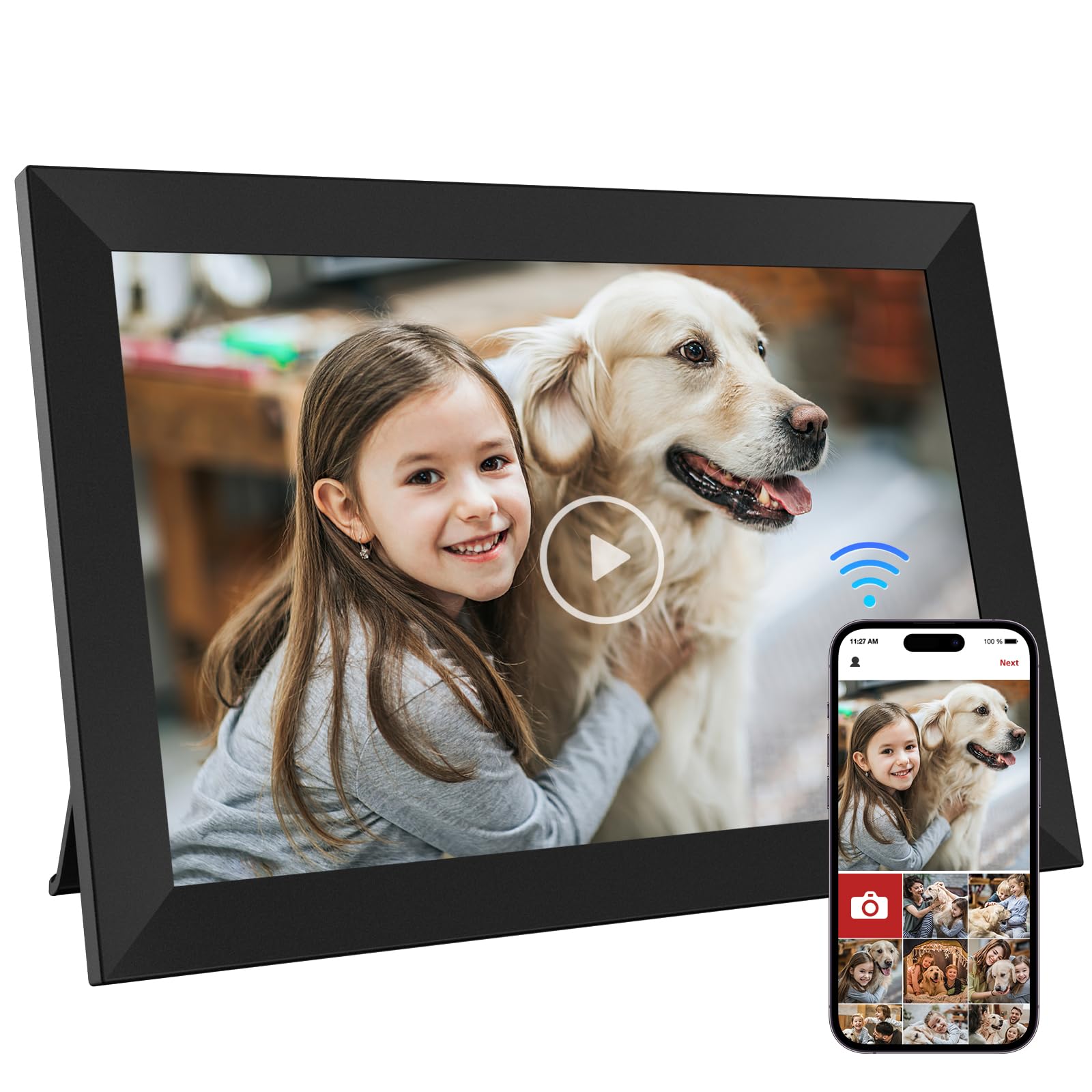 GGUA 10.1 Inch WiFi Digital Photo Frame | 32GB IPS Touchscreen Display