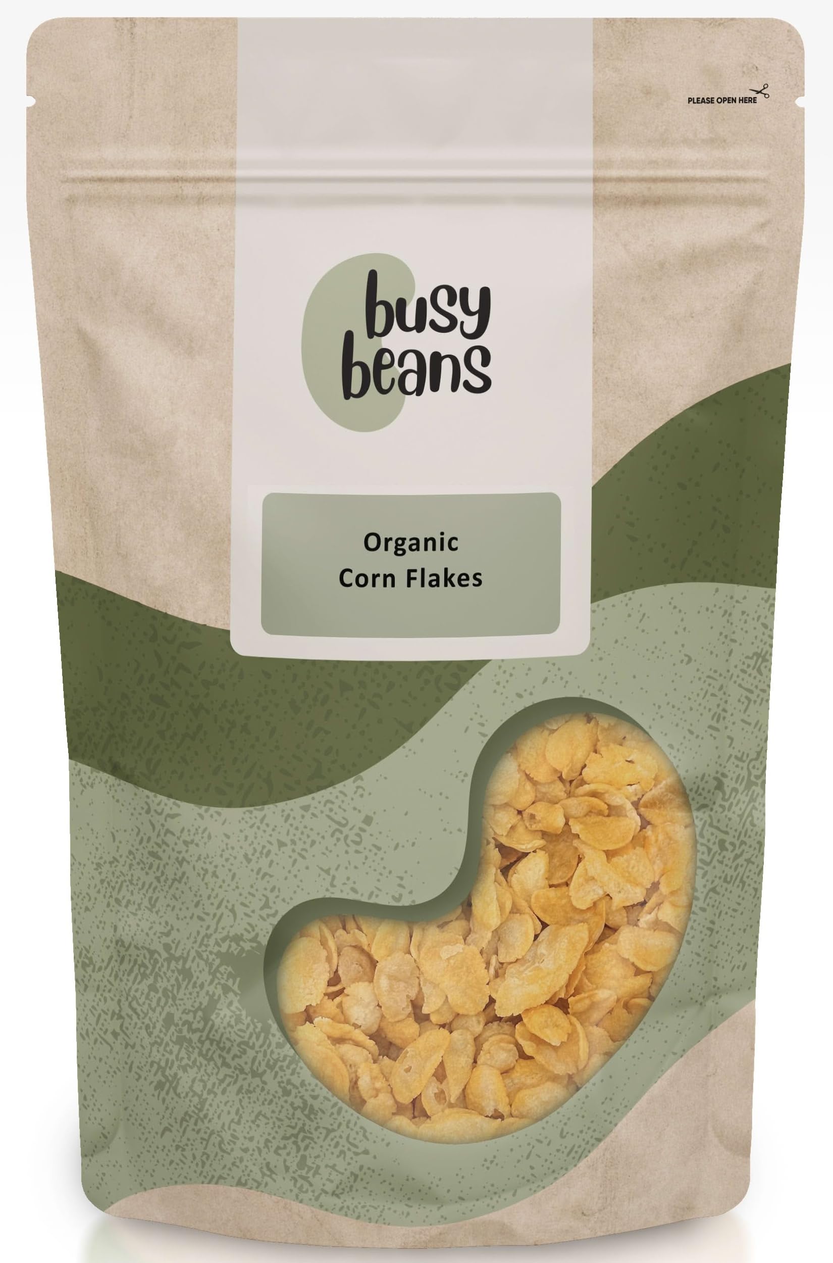 Busy Beans Organic Corn Flakes – Certified Vegan Cereal (1kg)