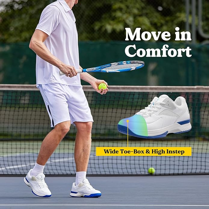 FitVille Men's Extra Wide Non-Slip Sports Trainers – Breathable Mesh
