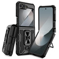Doeshine Samsung Galaxy Flip 6 Case with Hinge Protection & Ring - Black