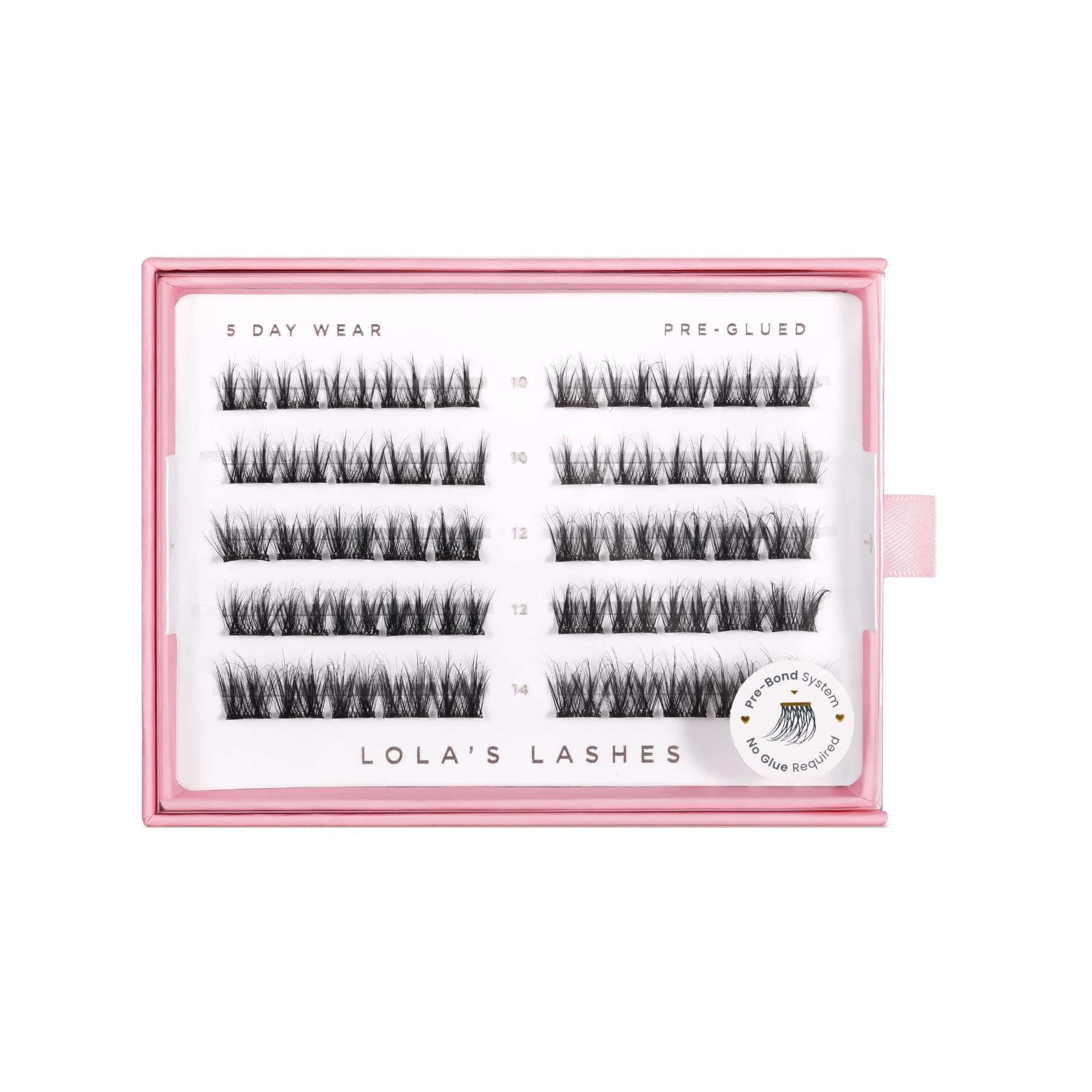 Lola's Lashes Pre-Glued Wispy Eyelashes | Soft Definition 5 Row Pack