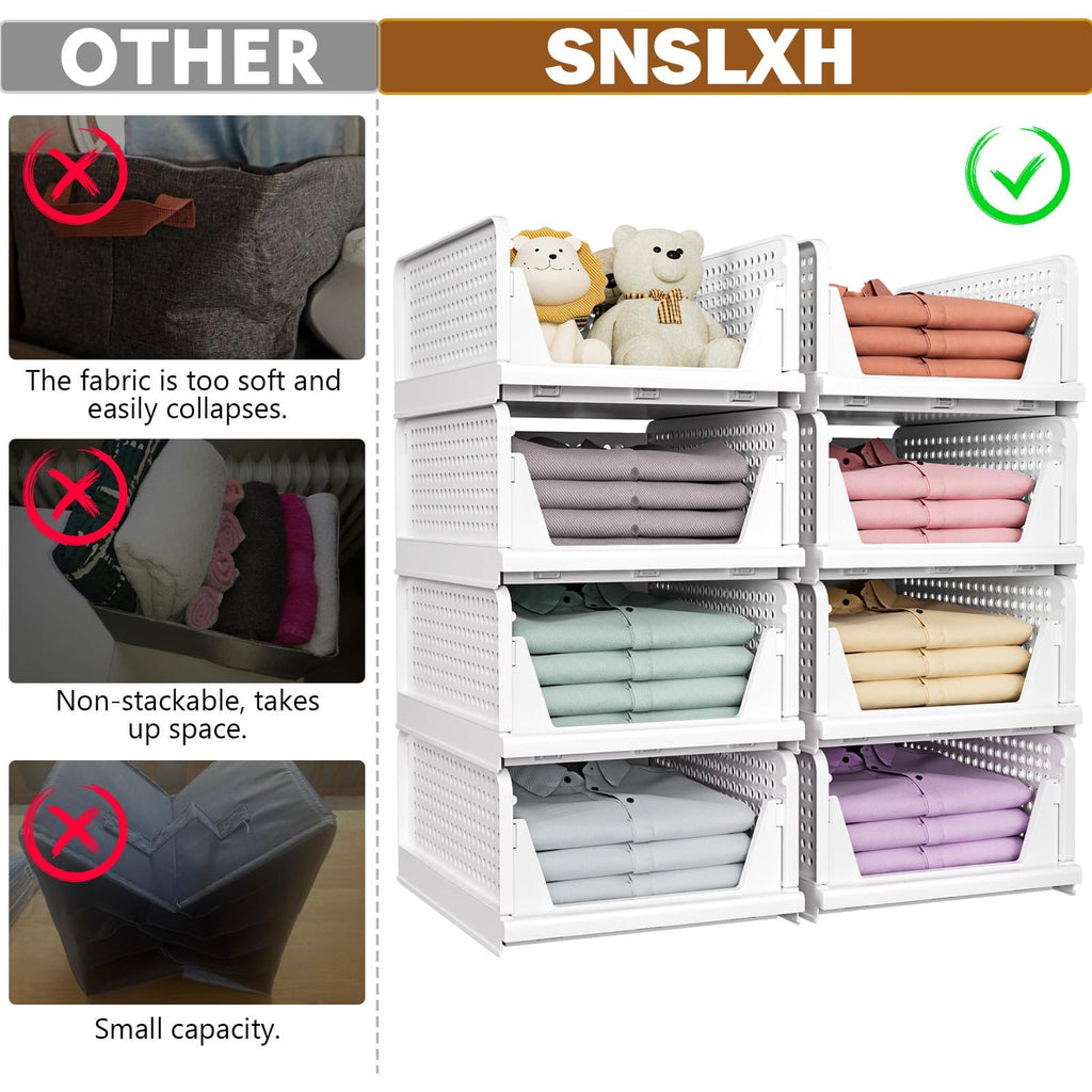 SNSLXH Upgraded Folding Closet Organisers,Wardrobe Storage Organiser 4Pack - image 3