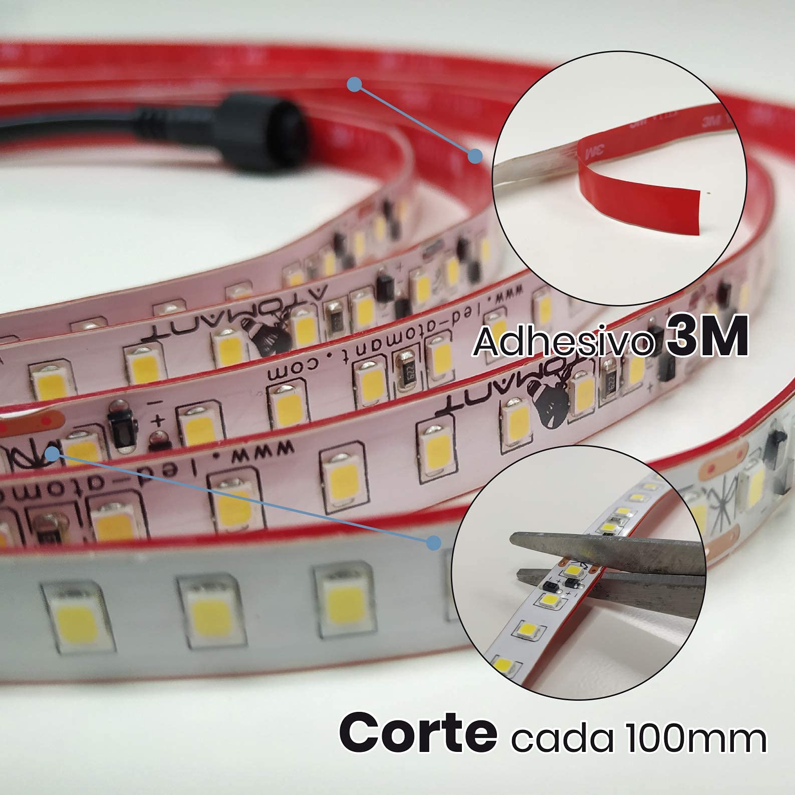 LED ATOMANT 220V LED Strip Light - 5m Warm White 3000K IP67 Waterproof