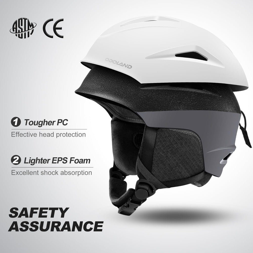 Odoland Ski Helmet and Goggles Set – Adjustable Snow Gear for Adults