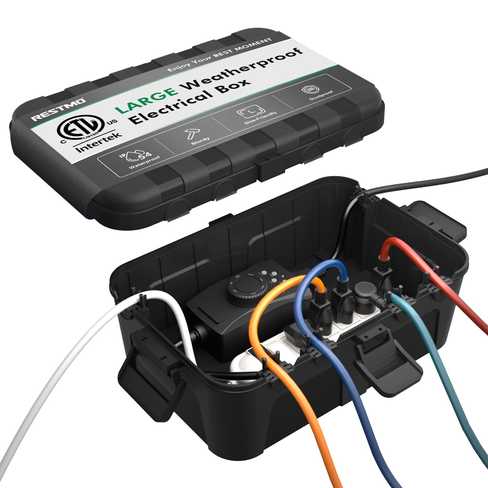 Restmo Extra Large Waterproof Electrical Box – IP54 Weatherproof Enclosure