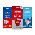 Lavazza Ground Coffee 3 Pack – Dark, Medium & Decaf Roasts (250g)