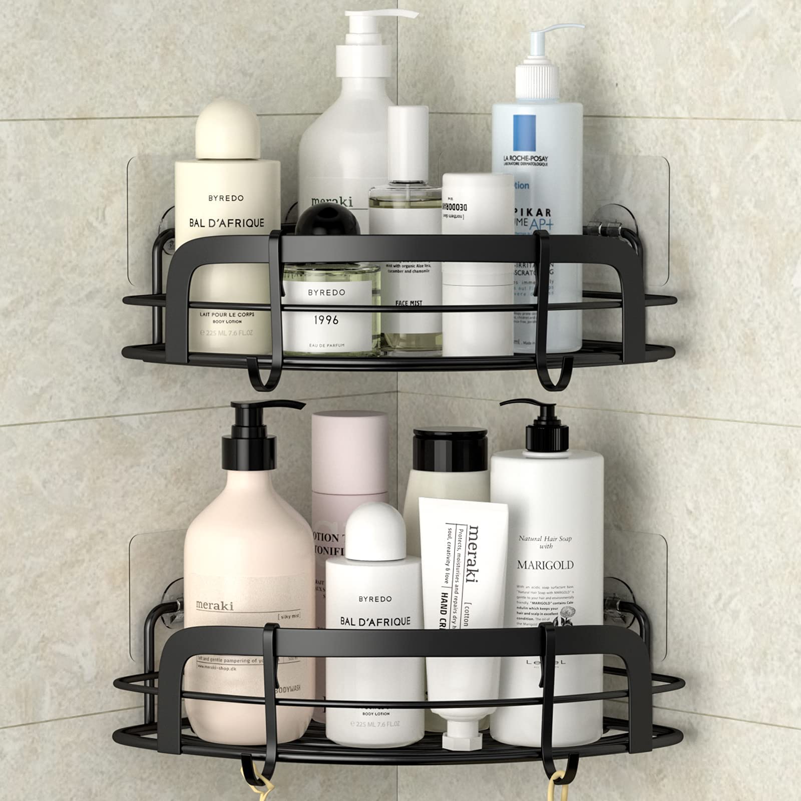 STEUGO Corner Shower Caddy – 2-Pack Rustproof Stainless Steel Shelves