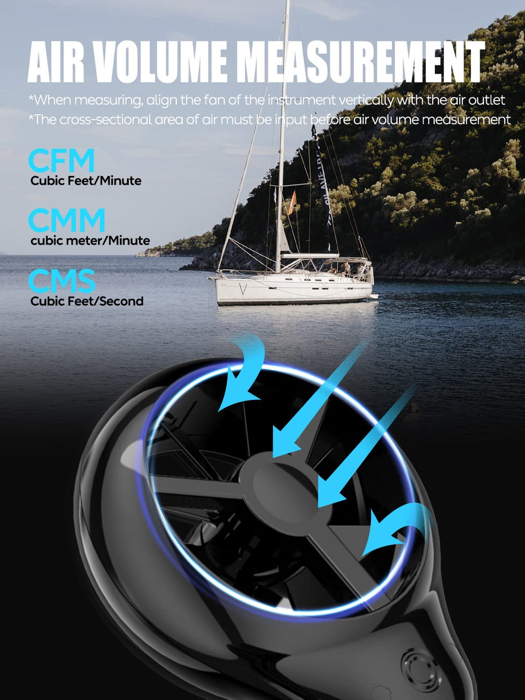 Aicevoos H12 Digital Anemometer - Handheld Wind Speed Meter with CFM Sensor