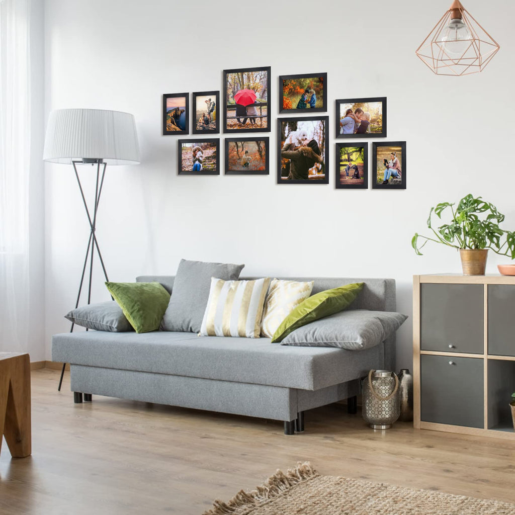 Giftgarden 10-Piece Black Photo Frame Set | Gallery Wall Collage Kit