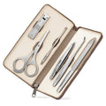 MR.GREEN 6-Piece Stainless Steel Manicure Set with Full-Grain Leather Case
