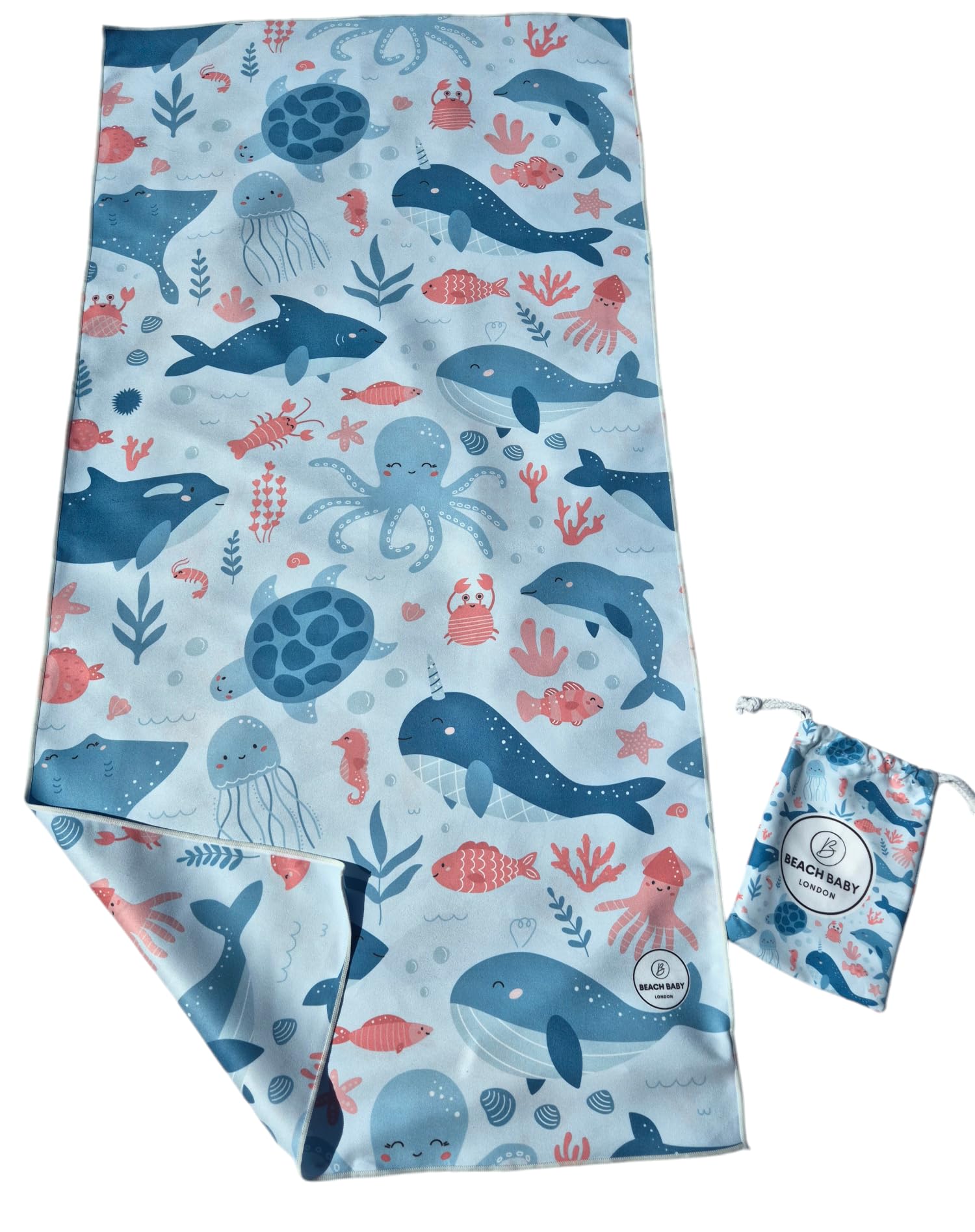 Beach Baby London Sand-Free Microfiber Beach Towel – Blue, 120x60cm