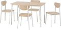 Seconique Riley Large Dining Set with 4 Dining Chairs,White/Light Oak