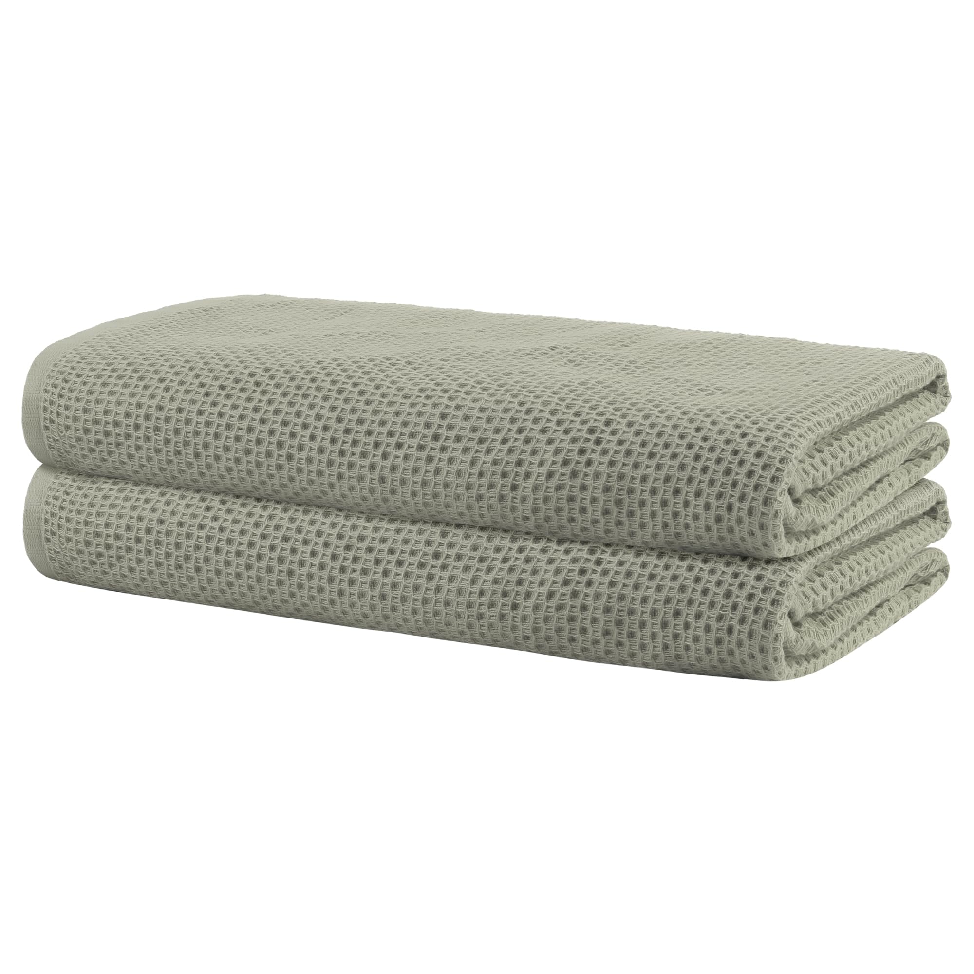 Uxcell Waffle Weave Cotton Bath Towels - 2 Pack Quick Dry Sheets, Brown