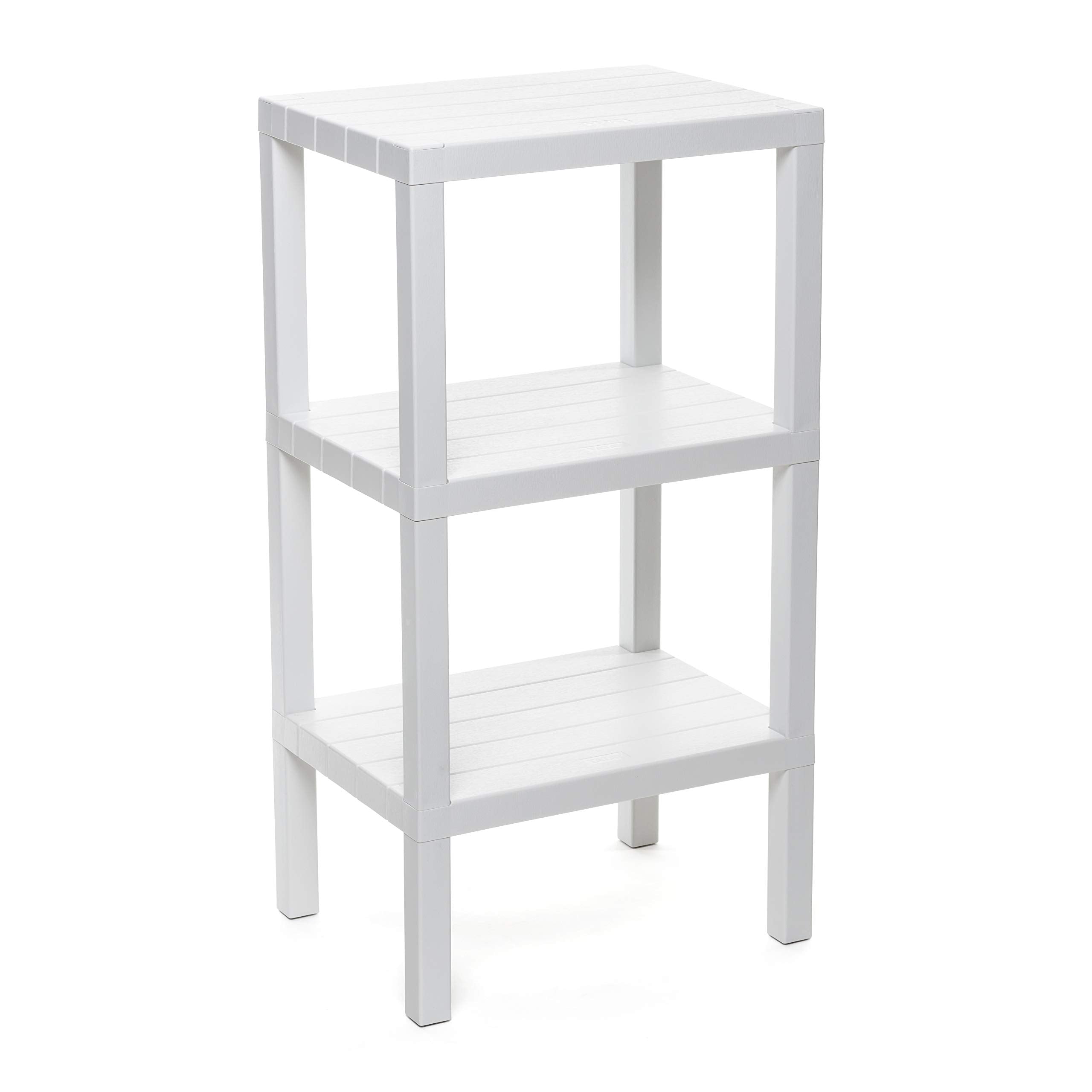 Tatay Lombok 3-Tier Storage Shelf | Wood Effect Polypropylene - White