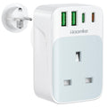UK to European Travel Adapter | 35W PD Fast Charge USB-C
