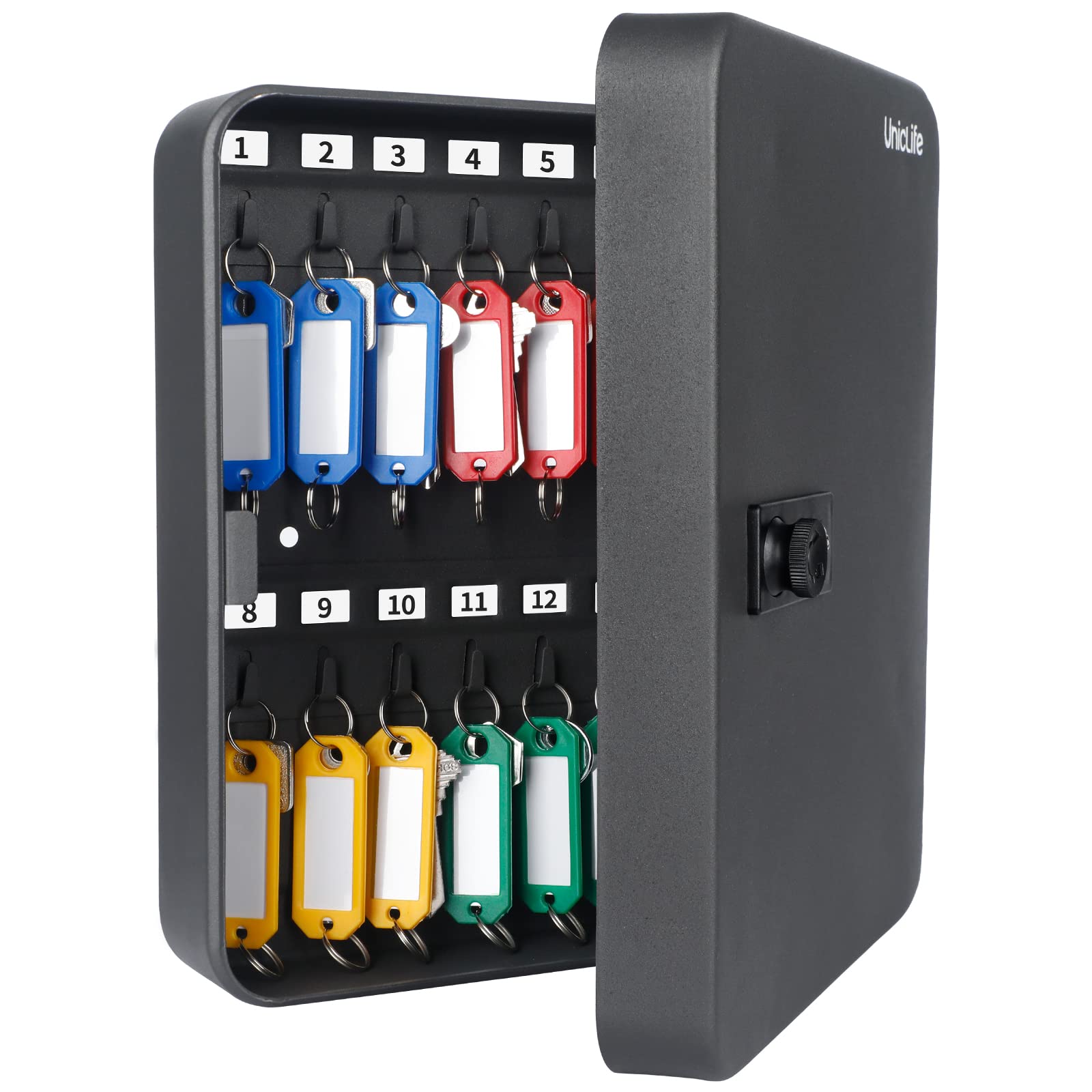 Uniclife 28-Key Steel Key Cabinet | Wall Mounted Combination Lock Box